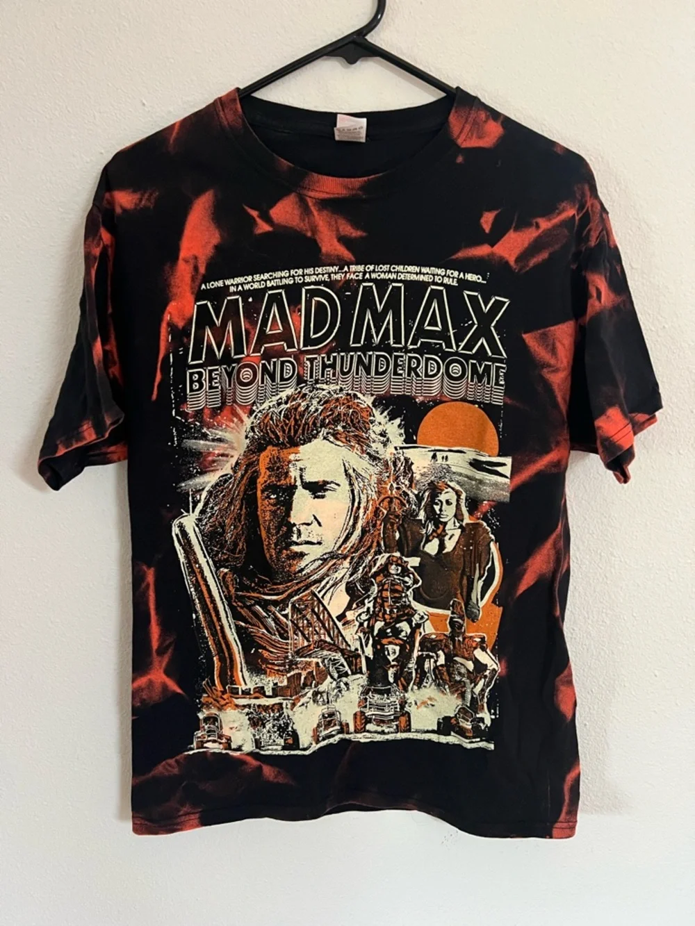 NWOT Mad Max Beyond Thunderdome Graphic Tie-Dye Tee - Black & Orange - Picture 1 of 3